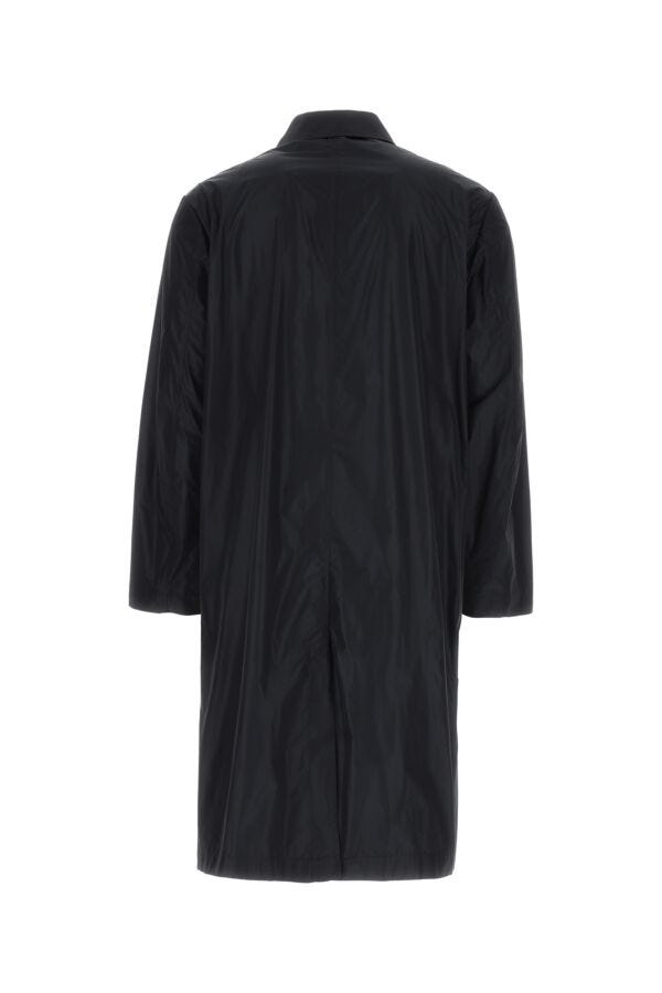 Dries Van Noten Men Navy Blue Polyester Overcoat