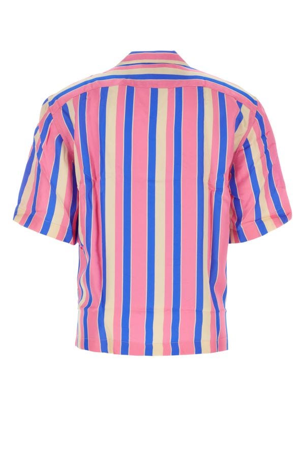 Dries Van Noten Man Embroidered Satin Oversize Cassi Shirt