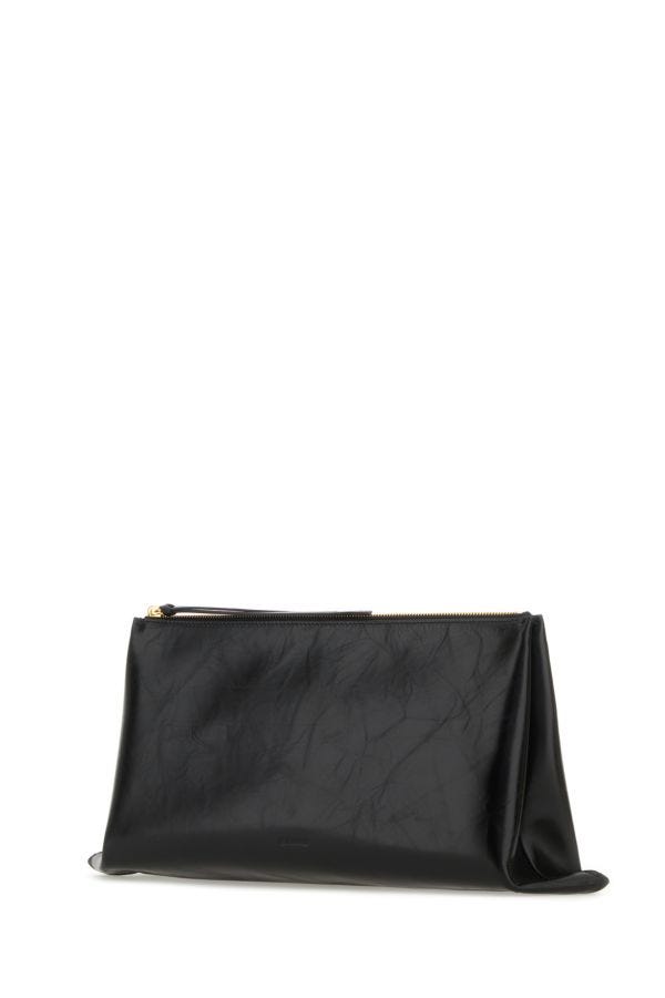 Jil Sander Woman Black Leather Medium Clutch