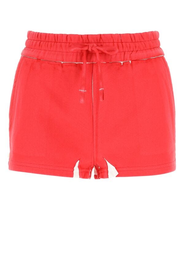 Miu Miu Women Red Cotton Shorts