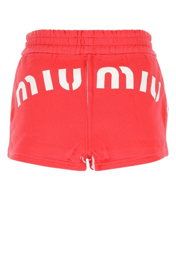 Miu Miu Women Red Cotton Shorts