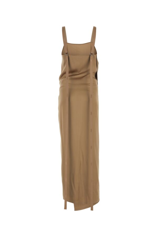 Fendi Women Cappuccino Satin Long Dress