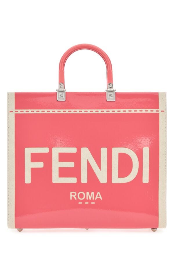 Fendi Women Two-Tone Canvas Medium Sunshine Shopping Bag