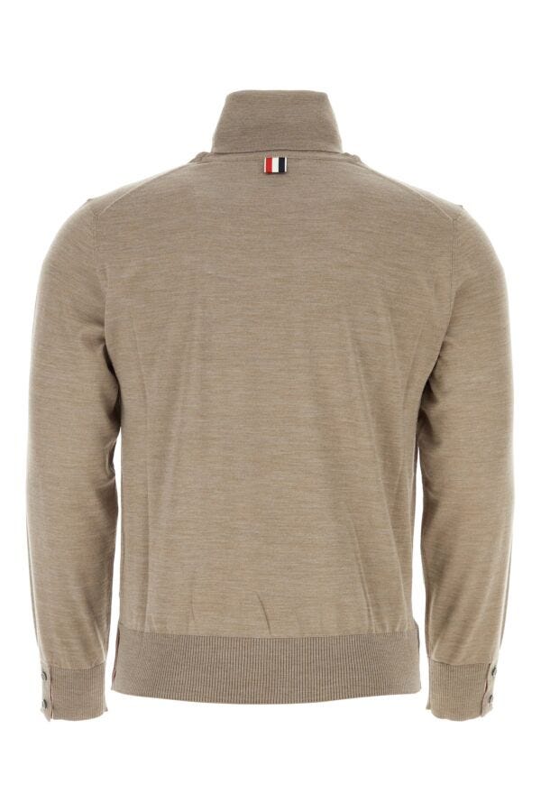 Thom Browne Man Dove Grey Wool Blend Sweater