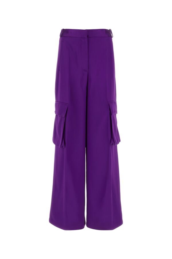 Versace Women Purple Satin Cargo Pant