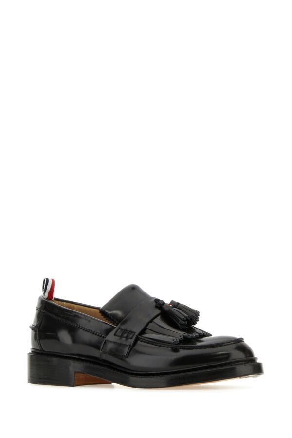 Thom Browne Women Black Leather Loafers