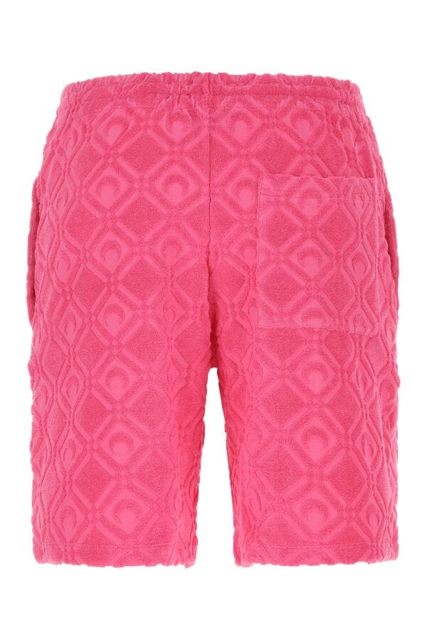 Marine Serre Men Fuchsia Terry Fabric Bermuda Shorts