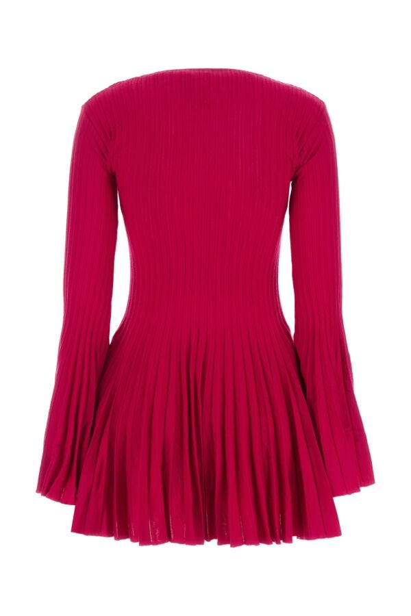 Blumarine Women Fuchsia Wool Mini Dress