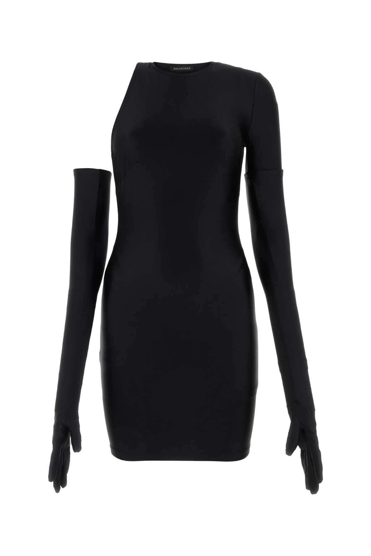 Balenciaga Women Black Stretch Nylon Mini Dress