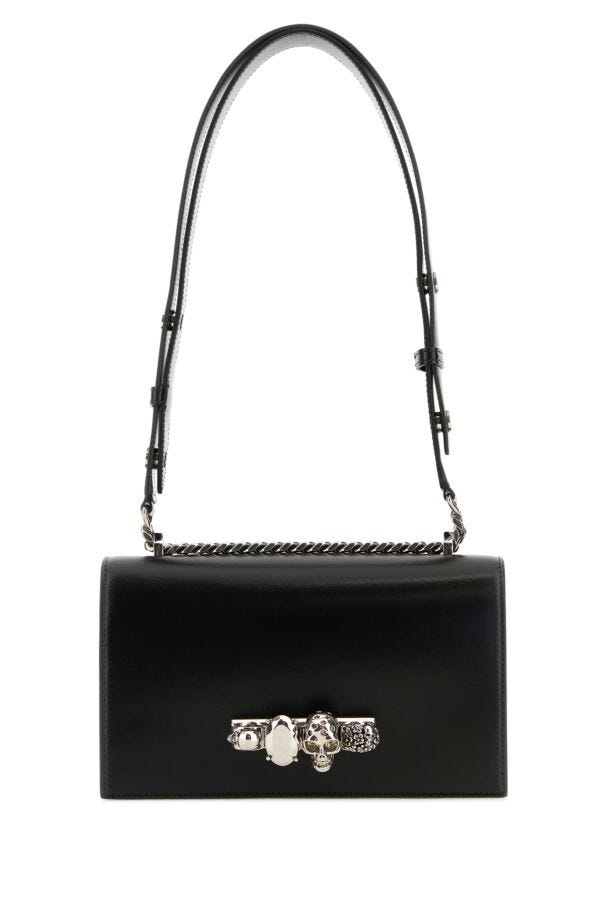 Alexander Mcqueen Women Black Leather Skull Shoulder Bag