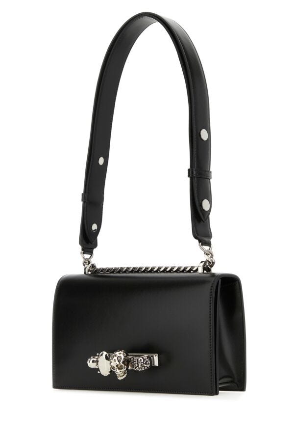 Alexander Mcqueen Women Black Leather Skull Shoulder Bag