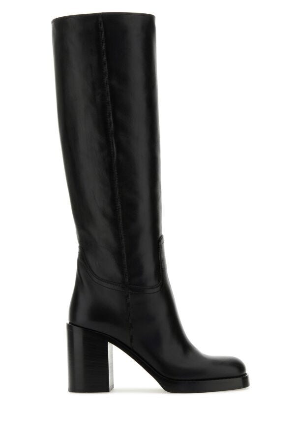 Prada Women Black Leather Boots