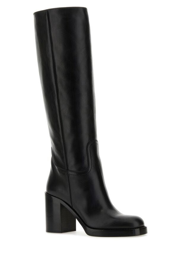 Prada Women Black Leather Boots