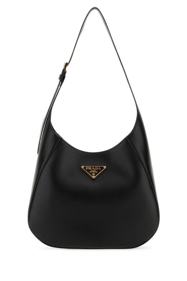 Prada Women Black Leather Shoulder Bag