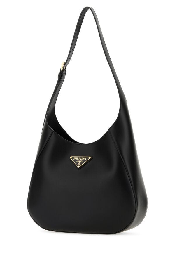 Prada Women Black Leather Shoulder Bag