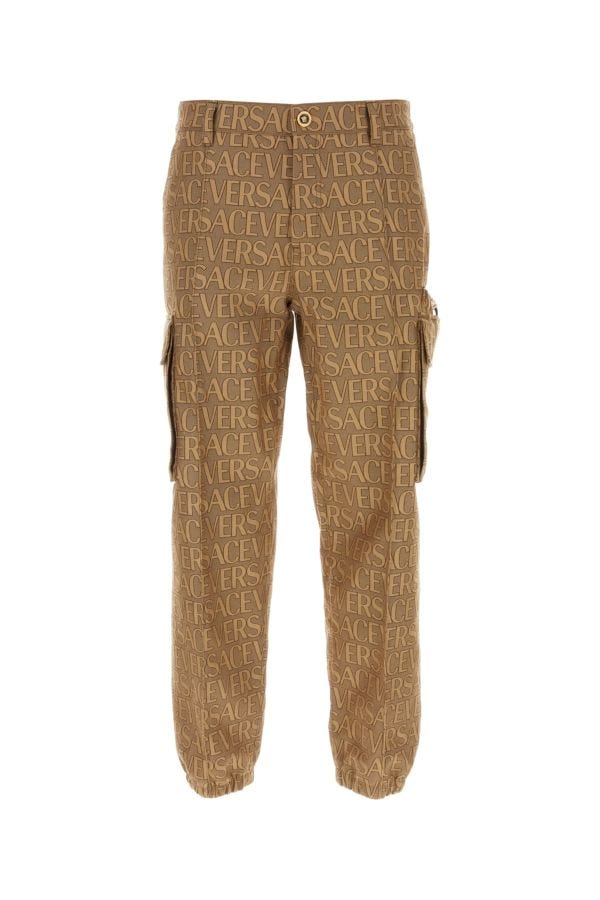 Versace Man Embroidered Jacquard Versace Allover Cargo Pant
