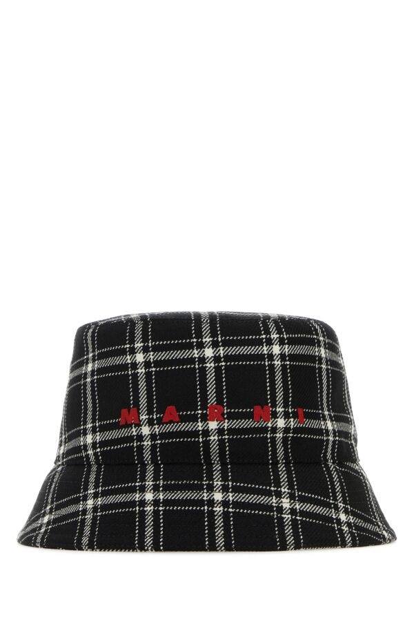 Marni Men Embroidered Wool Bucket Hat