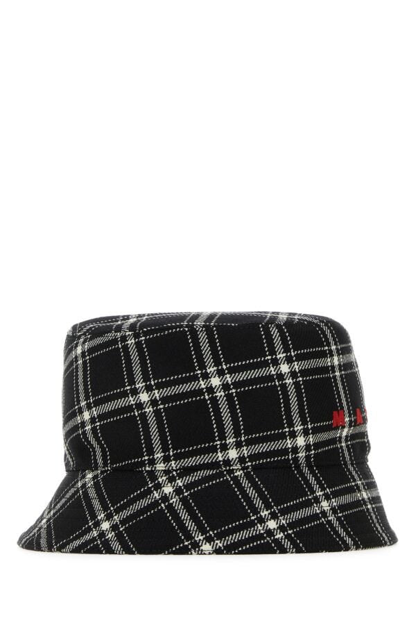 Marni Men Embroidered Wool Bucket Hat