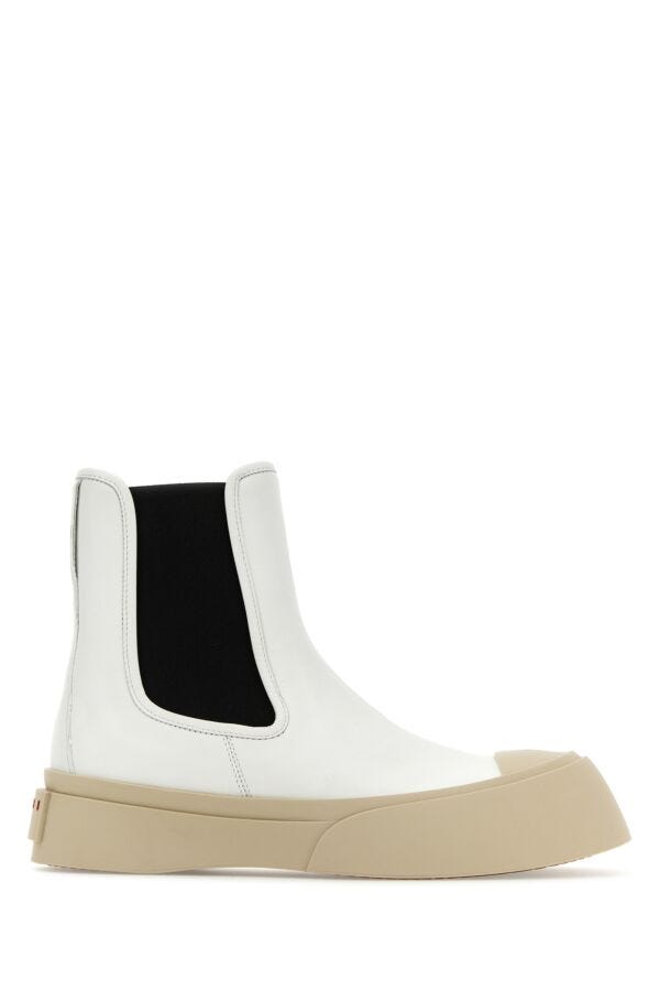 Marni Woman White Nappa Leather Pablo Ankle Boots