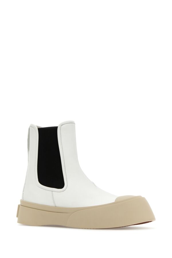 Marni Woman White Nappa Leather Pablo Ankle Boots