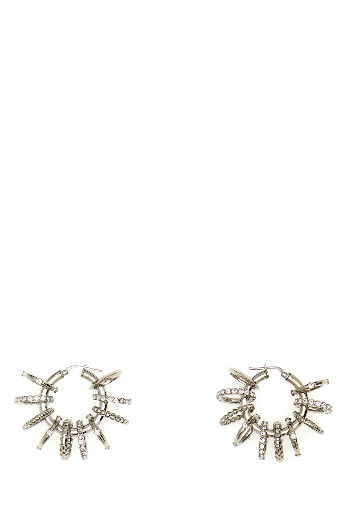 Amina Muaddi Women Silver Metal Multi Ring Earrings