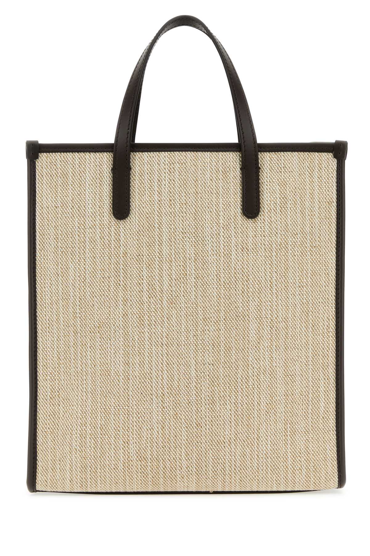 Dolce & Gabbana Men Sand Canvas Small Shopping Bag