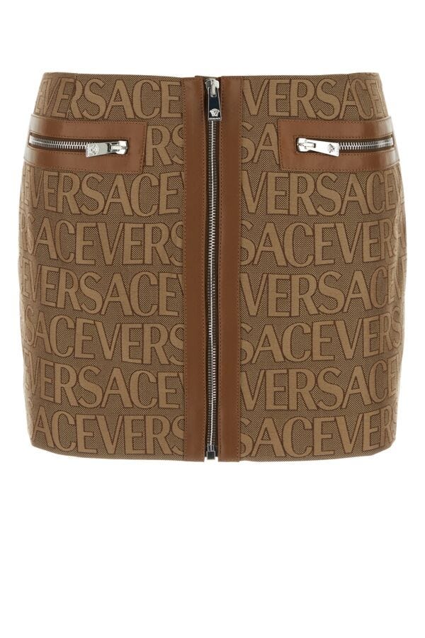 Versace Women Embroidered Jacquard Mini Skirt