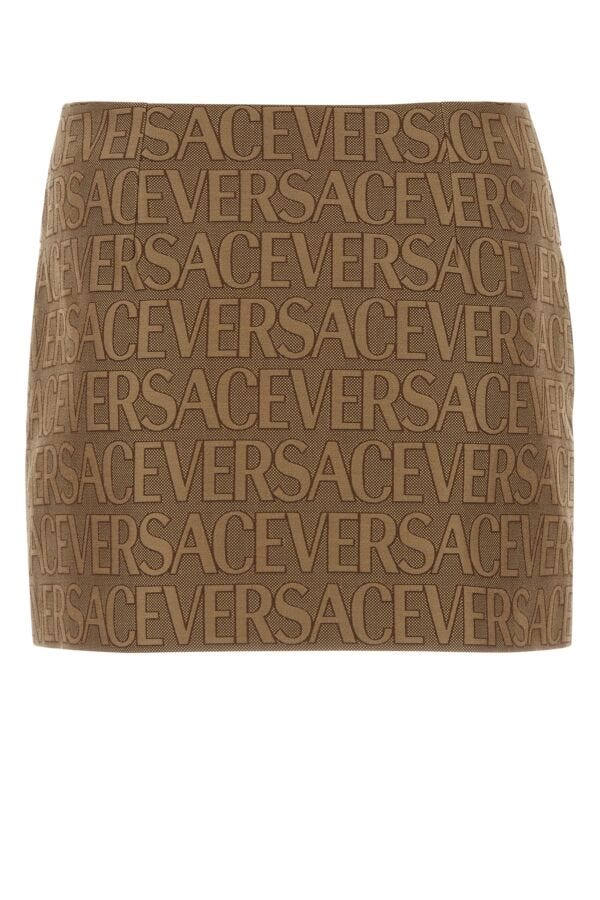 Versace Women Embroidered Jacquard Mini Skirt