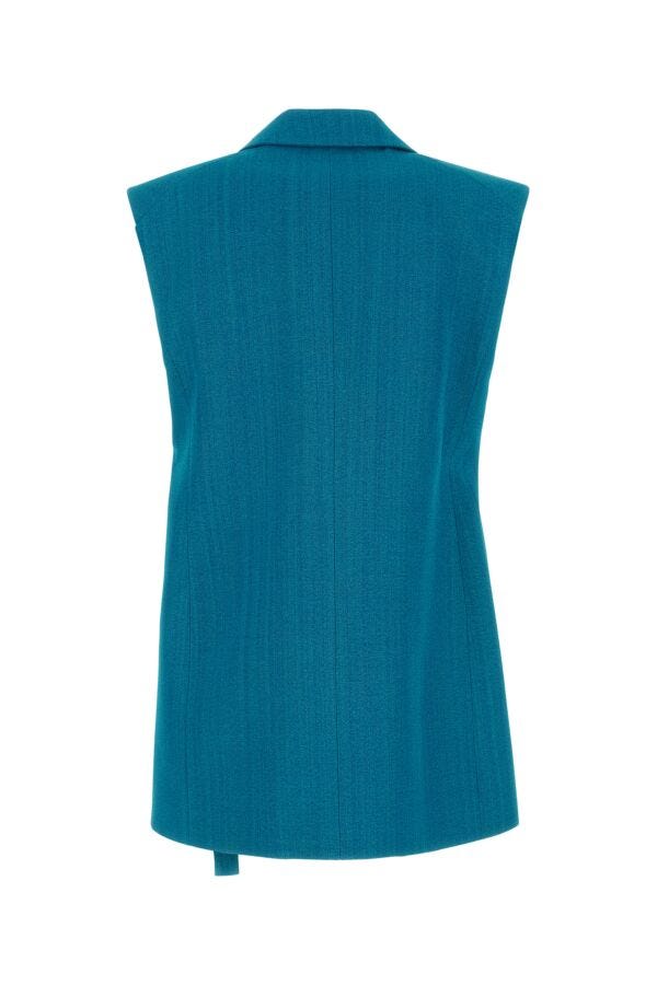 Jil Sander Women Petrol Blue Viscose Blend Vest