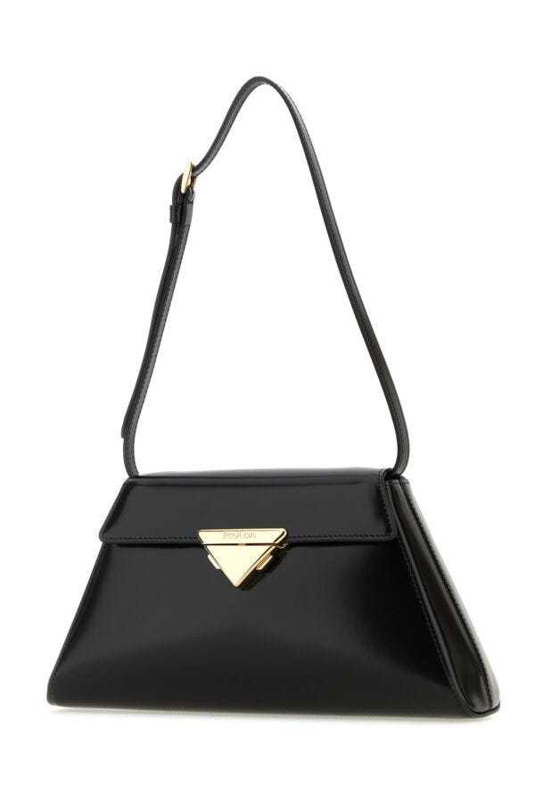 Prada Women Black Leather Shoulder Bag