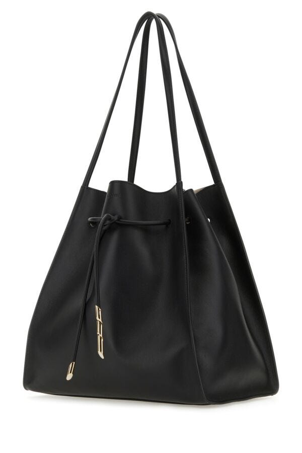 Lanvin Women Black Leather Sequence Shopping Bag