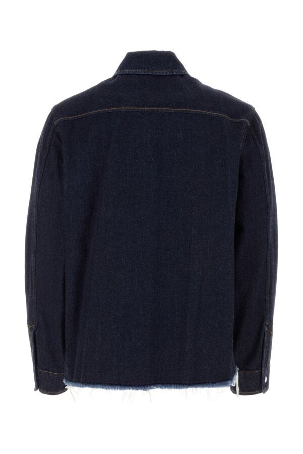 Lanvin Men Dark Blue Denim Shirt