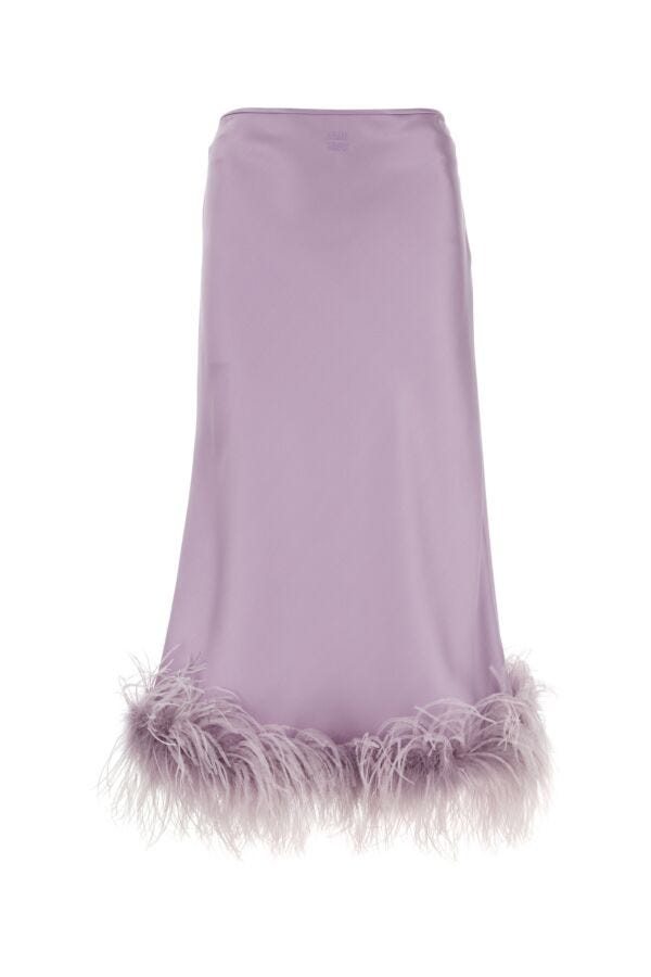 Miu Miu Women Lilac Satin Skirt