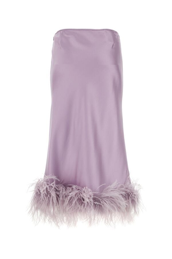 Miu Miu Women Lilac Satin Skirt