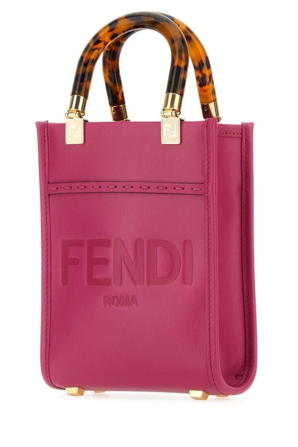 Fendi Women Fuchsia Leather Mini Sunshine Handbag