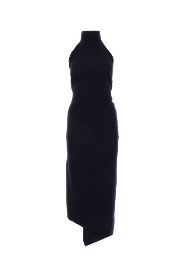 Fendi Women Midnight Blue Stretch Wool Blend Dress