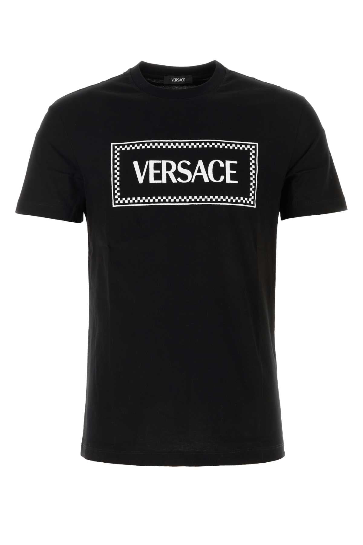 Versace Men Black Cotton T-Shirt