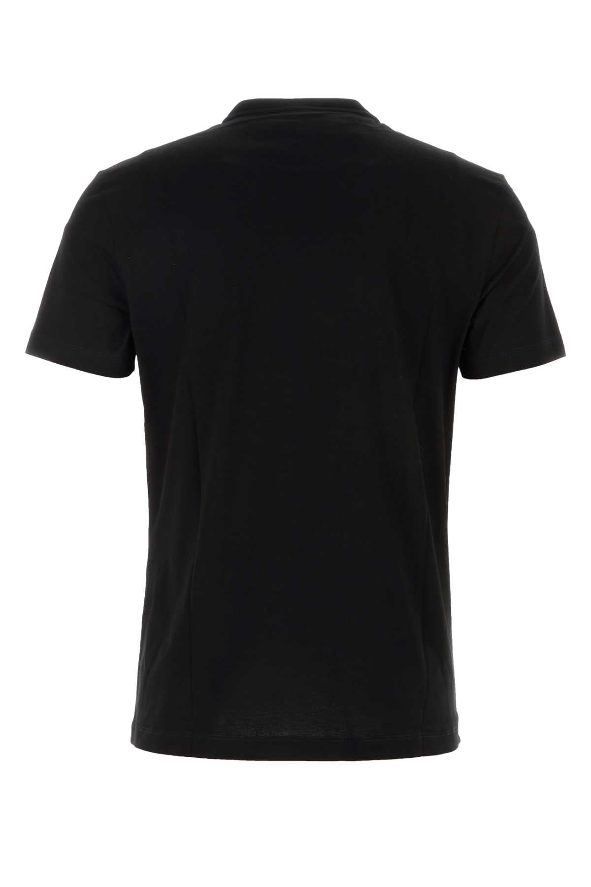 Versace Men Black Cotton T-Shirt