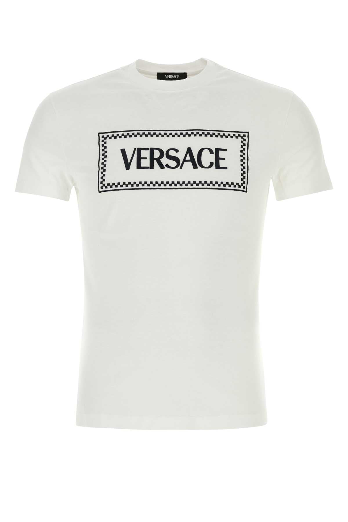 Versace Men White Cotton T-Shirt