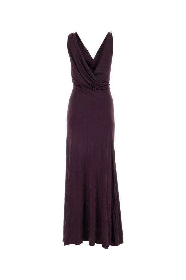 Lanvin Women Grape Viscose Long Dress