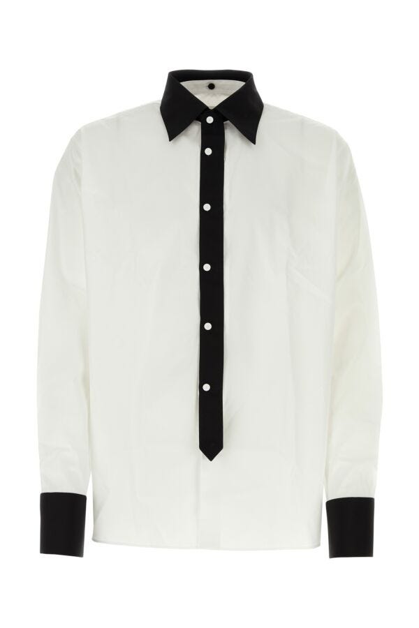 Prada Men White Poplin Oversize Shirt