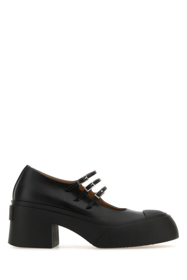 Marni Women Black Leather Pablo Mary Jane Pumps