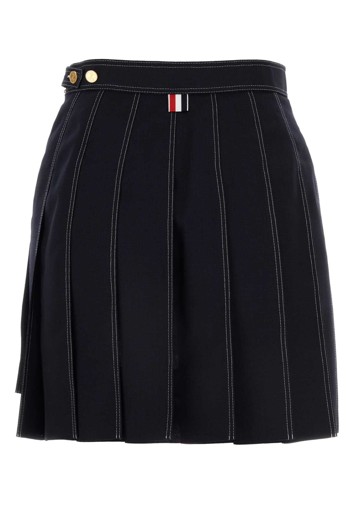 Thom Browne Women Midnight Blue Wool Skirt