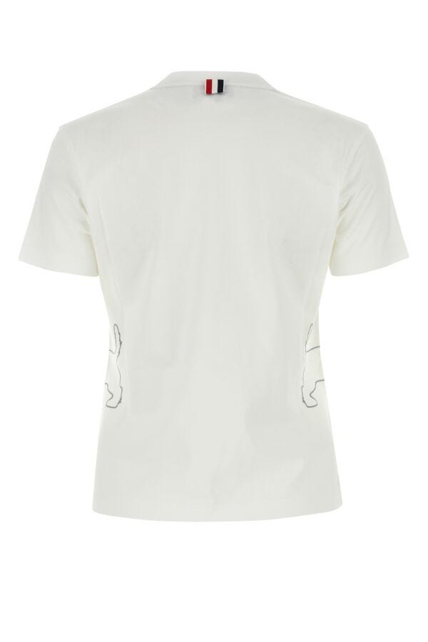 Thom Browne Women White Cotton T-Shirt