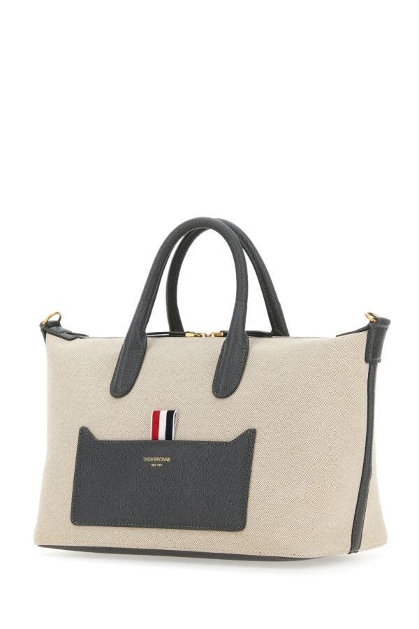 Thom Browne Woman Sand Canvas Duffle Small Handbag