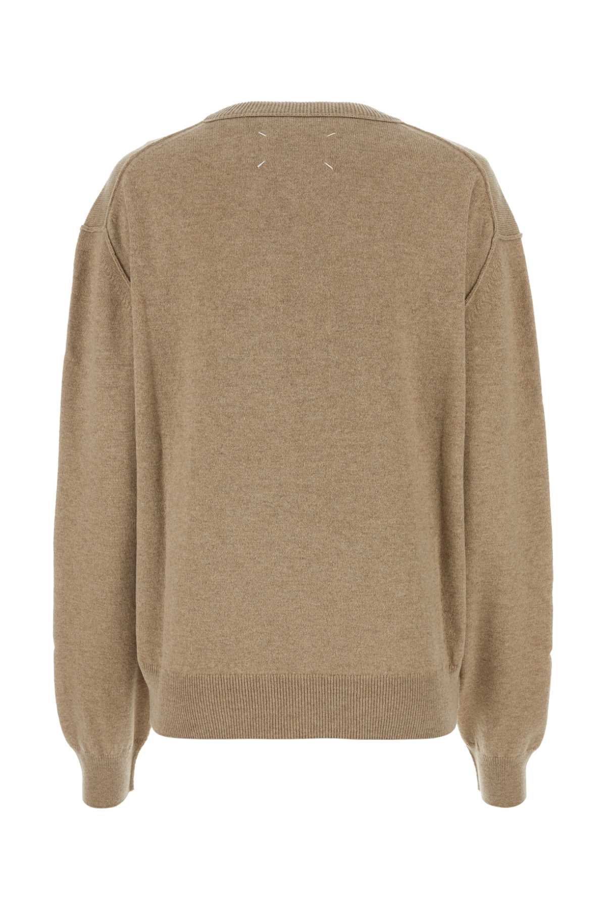 Maison Margiela Women Melange Cappuccino Wool Blend Sweater