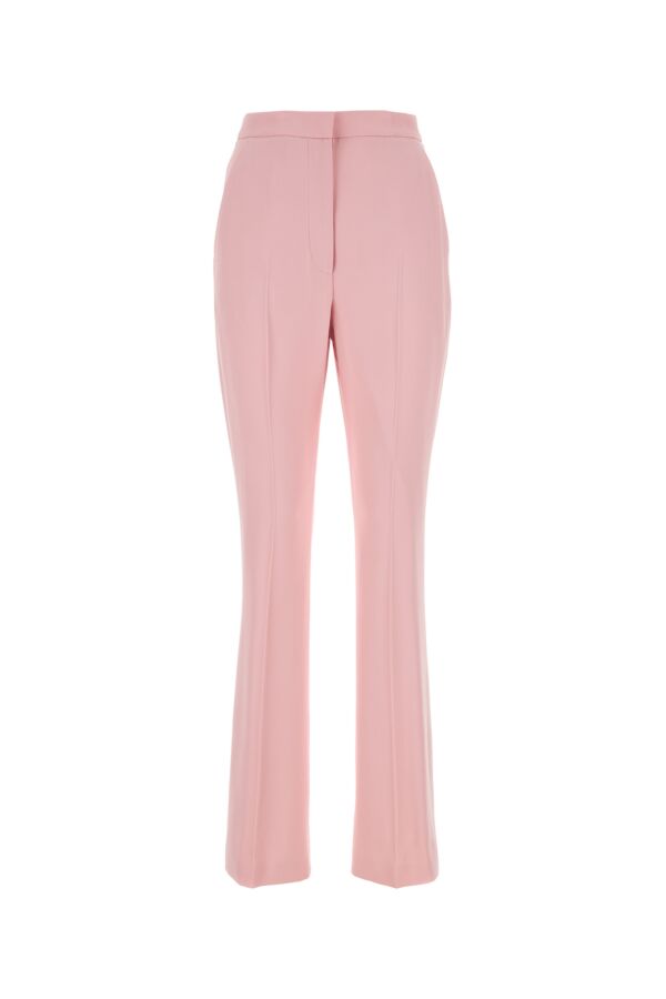 Alexander Mcqueen Women Pastel Pink Crepe Cigarette Pant