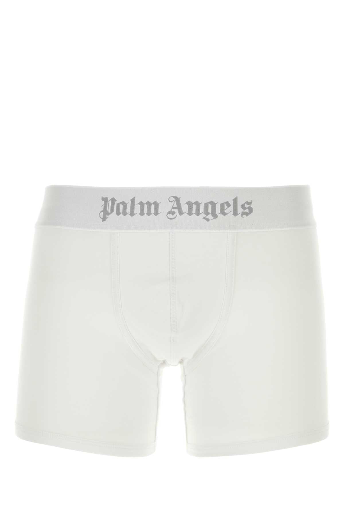 Palm Angels Men White Stretch Cotton Boxer Set