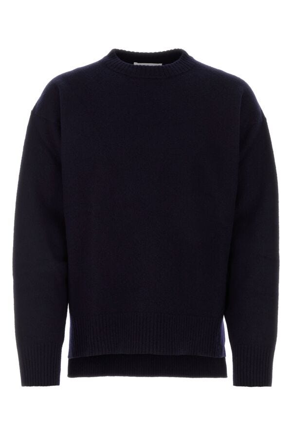 Jil Sander Men Dark Blue Wool Oversize Sweater