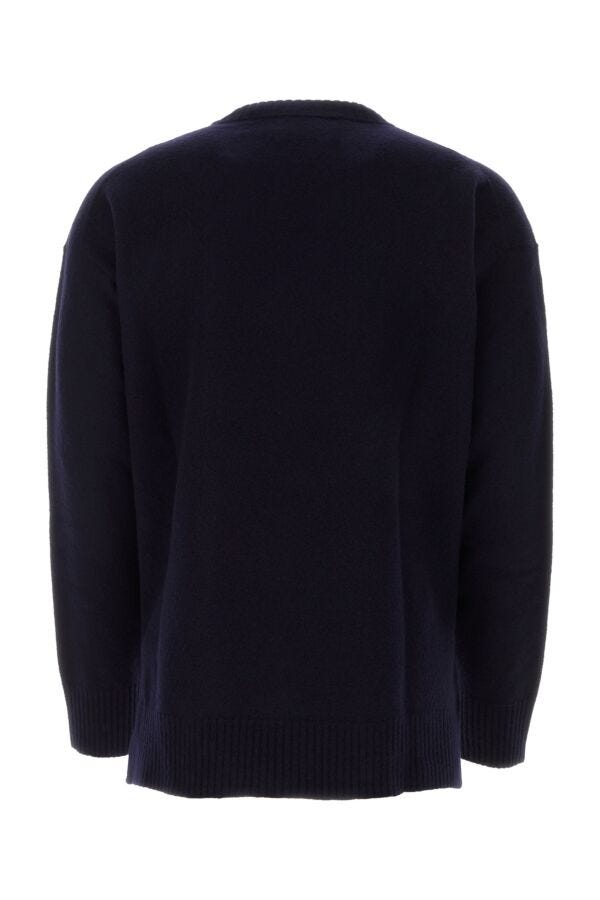 Jil Sander Men Dark Blue Wool Oversize Sweater